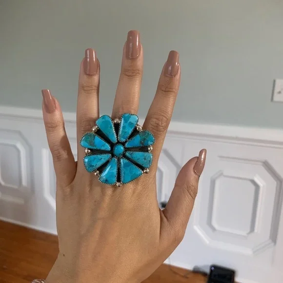 Navajo hand made turquoise ring - Picture 7 of 7